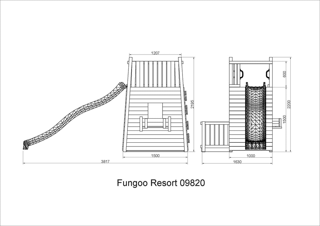 Kerti Játszótér Kuckóval, Csúszdával, Mászófallal - Fungoo RESORT