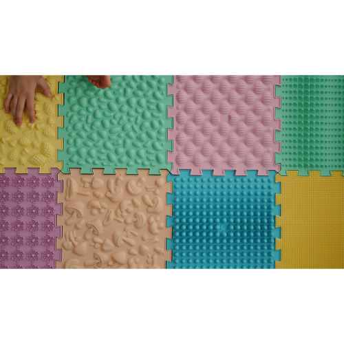Masszázs szőnyeg Puzzle Mix Pasztell 9 darabos