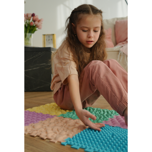 Masszázs szőnyeg Puzzle Mix Pasztell 6 darabos