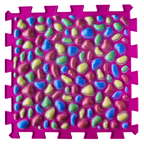 6 elemből álló Puzzle masszázs szőnyeg Rózsaszín kavics