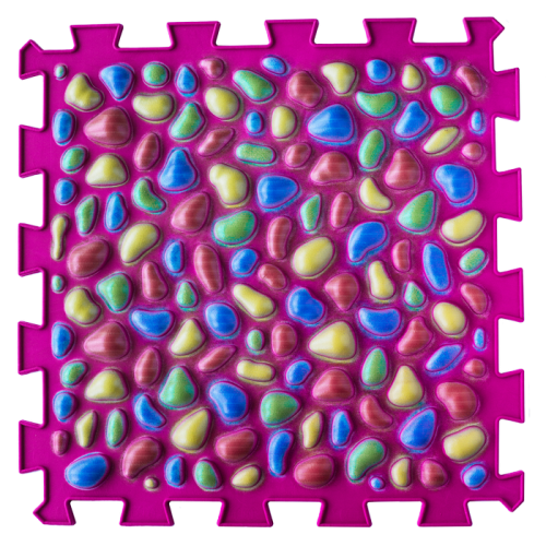 6 elemből álló Puzzle masszázs szőnyeg Rózsaszín kavics