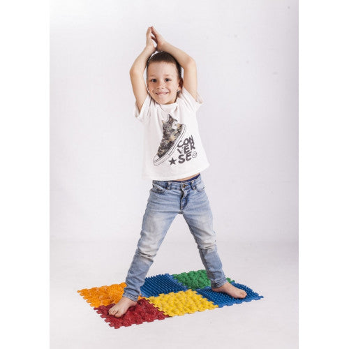 6 elemből álló Puzzle masszázs szőnyeg Kék kavics