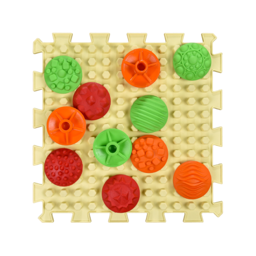 Szenzoros szőnyeg 12 elemből álló Ortek Mix Puzzle + „Minták” ajándékba