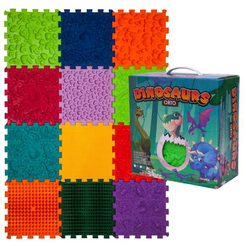 Szenzoros szőnyeg 12 elemből álló Ortek Dinoszauruszok Puzzle