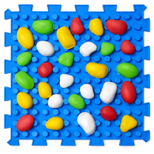 Szenzoros szőnyeg 12 elemből álló Ortek Mix Puzzle + „Kavicsok”