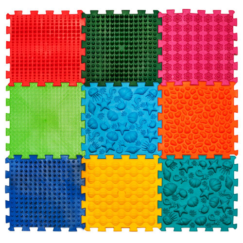 9 elemből álló „Tengerfenék” Puzzle masszázs szőnyeg