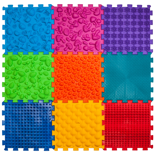 Puzzle Mix 9 elemből álló ortopédiai masszázs szőnyeg