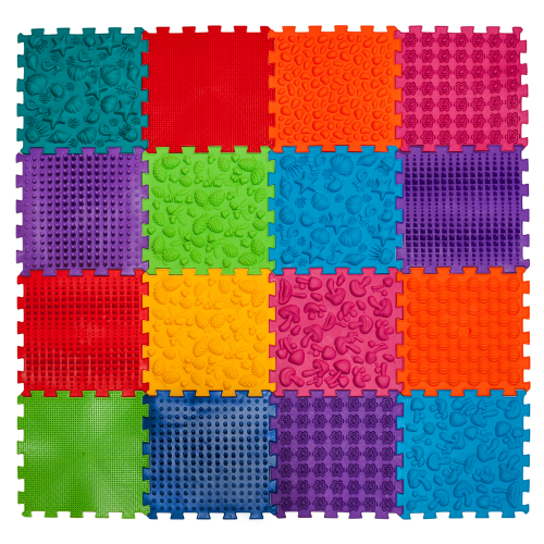 Szenzoros szőnyeg 16 elemből álló Mega Mix puzzle
