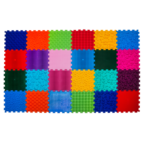 Szenzoros szőnyeg 24 elemből álló Puzzle Mix