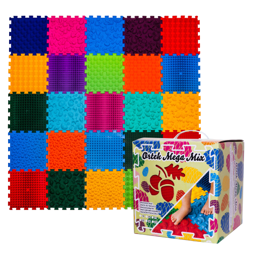 Szenzoros szőnyeg 25 elemből álló Puzzle Mix