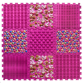 Puzzle Mix 9 elemből álló ortopédiai masszázs szőnyeg Rózsaszín