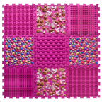 Puzzle Mix 9 elemből álló ortopédiai masszázs szőnyeg Rózsaszín