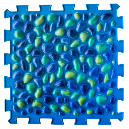 6 elemből álló Puzzle masszázs szőnyeg Kék kavics