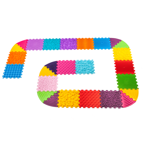 Szenzoros szőnyeg Ortek Puzzle 16 elem + 10 háromszög