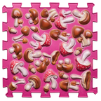6 elemből álló Puzzle masszázs szőnyeg Rózsaszín gomba