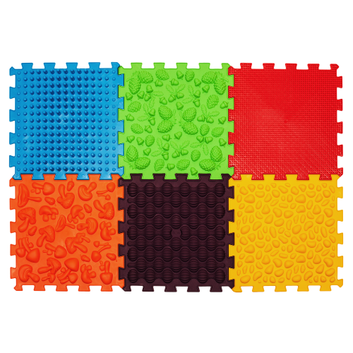 Ortek Puzzle 6 elemből álló masszázs szőnyeg + 6 Háromszögű puzzle elem