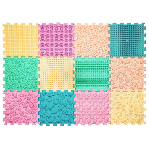 Szenzoros szőnyeg 12 darabos Puzzle Mix Pasztell
