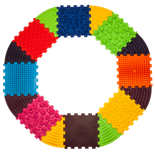 Ortek Puzzle 8 elemből álló masszázs szőnyeg + 8 Háromszögű puzzle elem