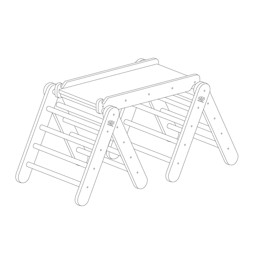 Climbing Triangle With Slide and Climbing Frame - Grey