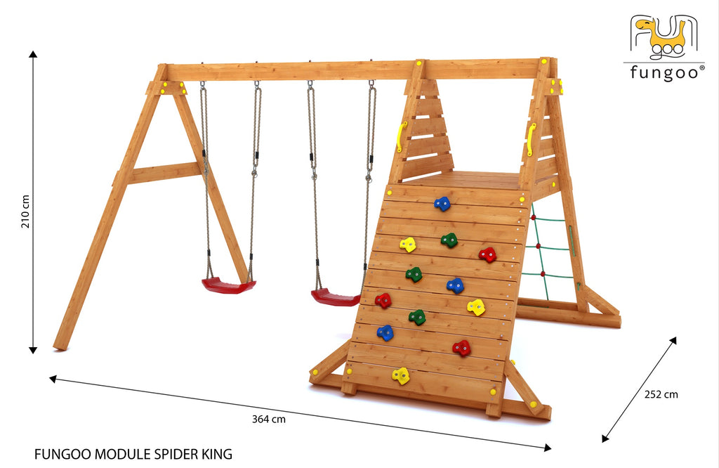 Kerti Játszótér Mászófallal, Hintával - Fungoo SPIDER KING