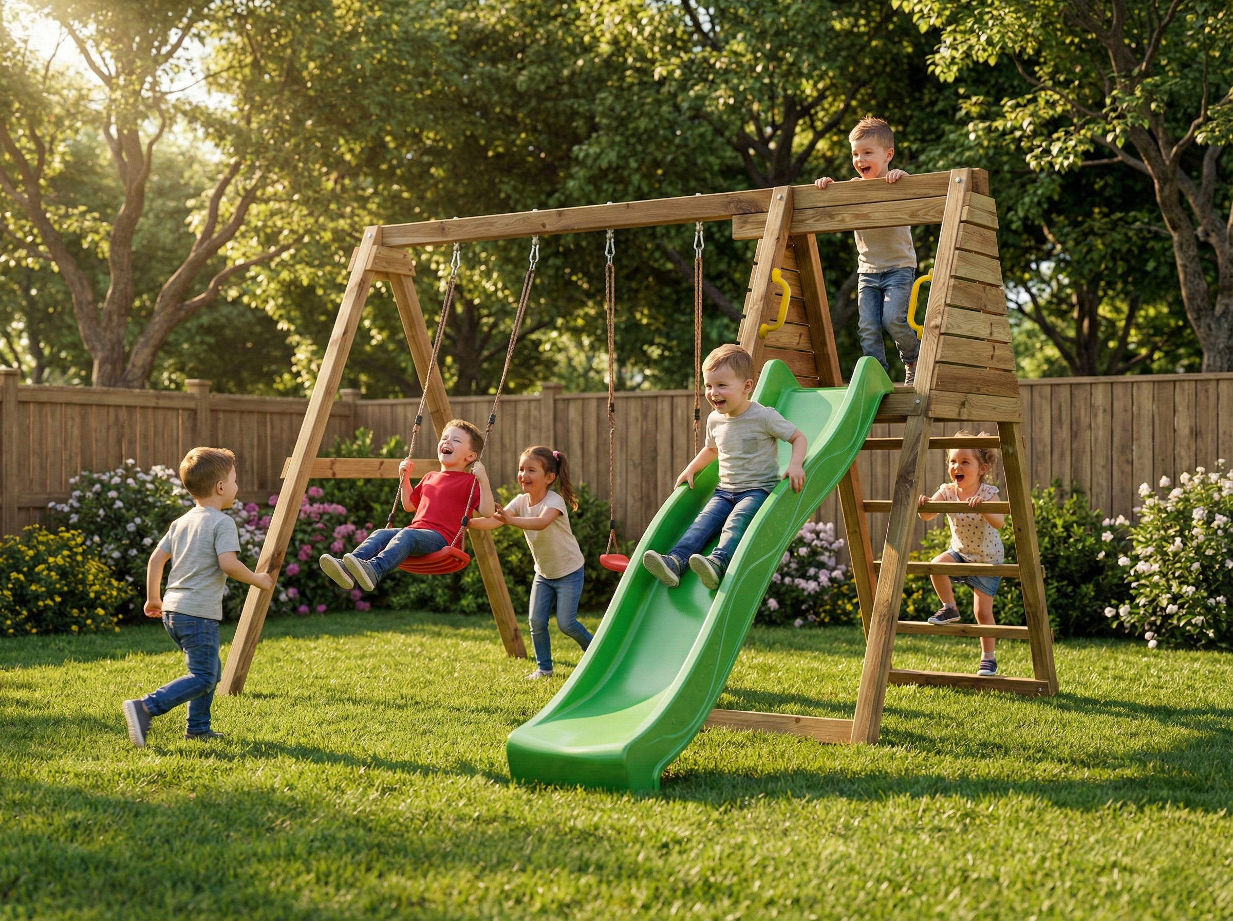 Kerti Játszótér Csúszdával és Hintával - MaxPlay Gym