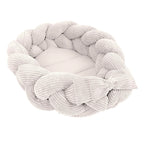 Baby Nest With Braided Bumper - Ecru