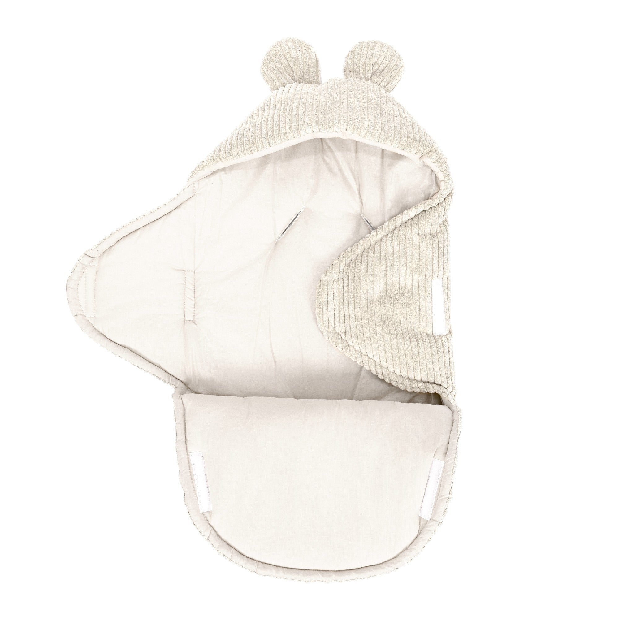 Baby Swaddle with Bear Ears – Ecru