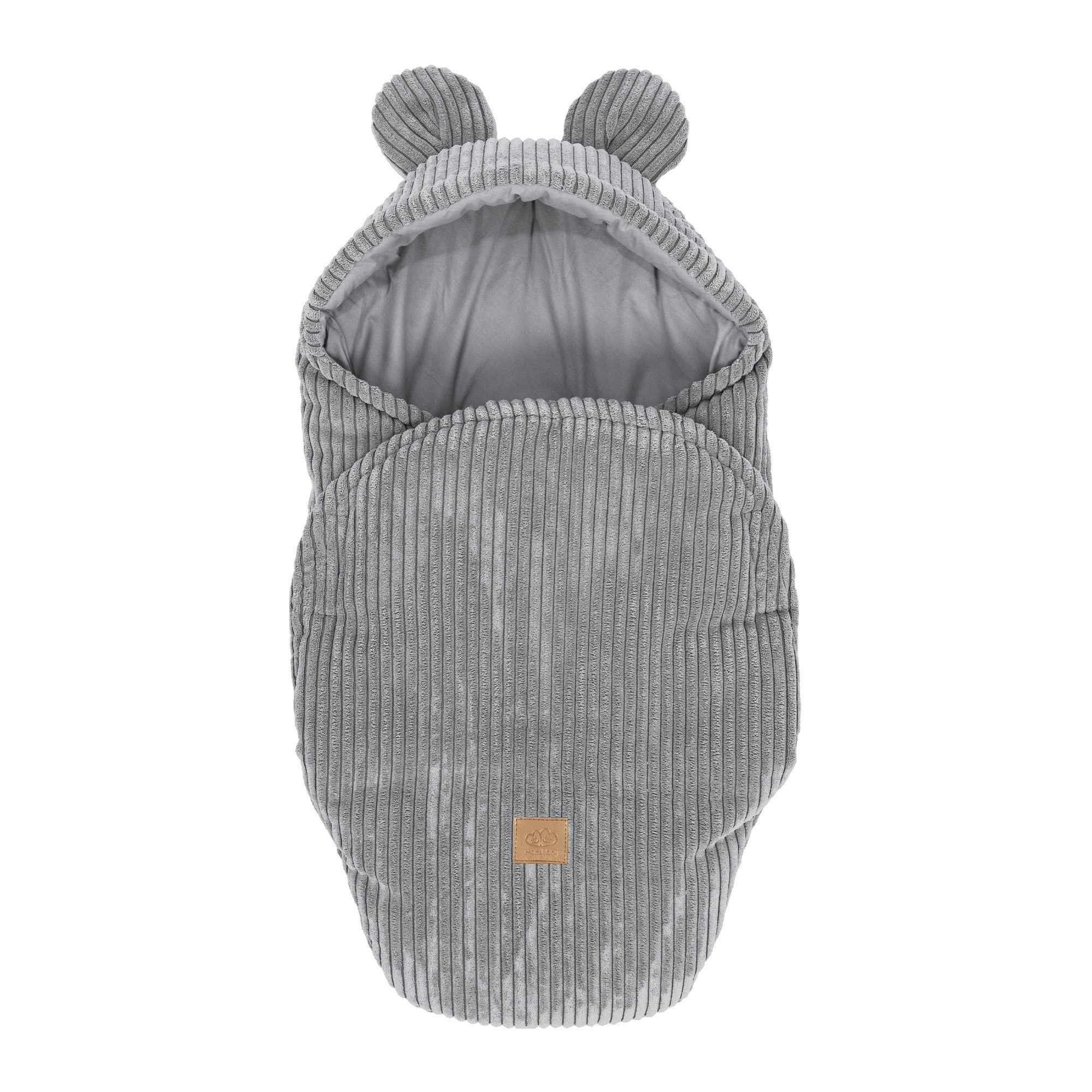 Baby Swaddle with Bear Ears – Grey
