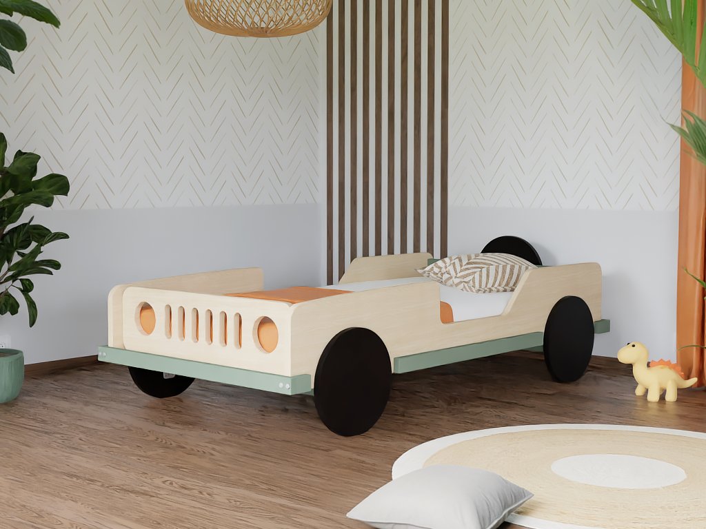 BEEP Jeep Autó Ágy 80x160 - 4 színben