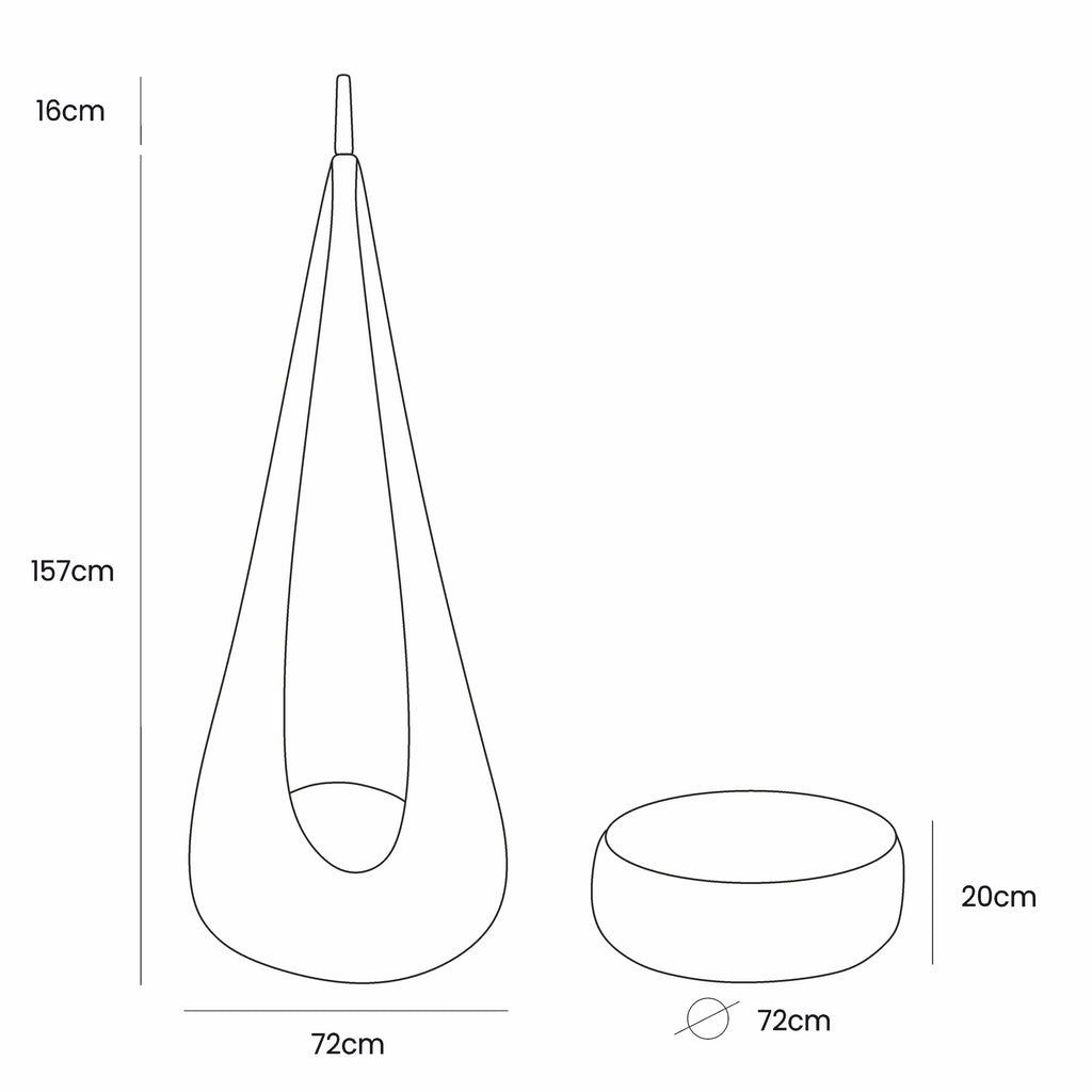 Cocoon Swing for Kids - Churros Moon Dust Grey
