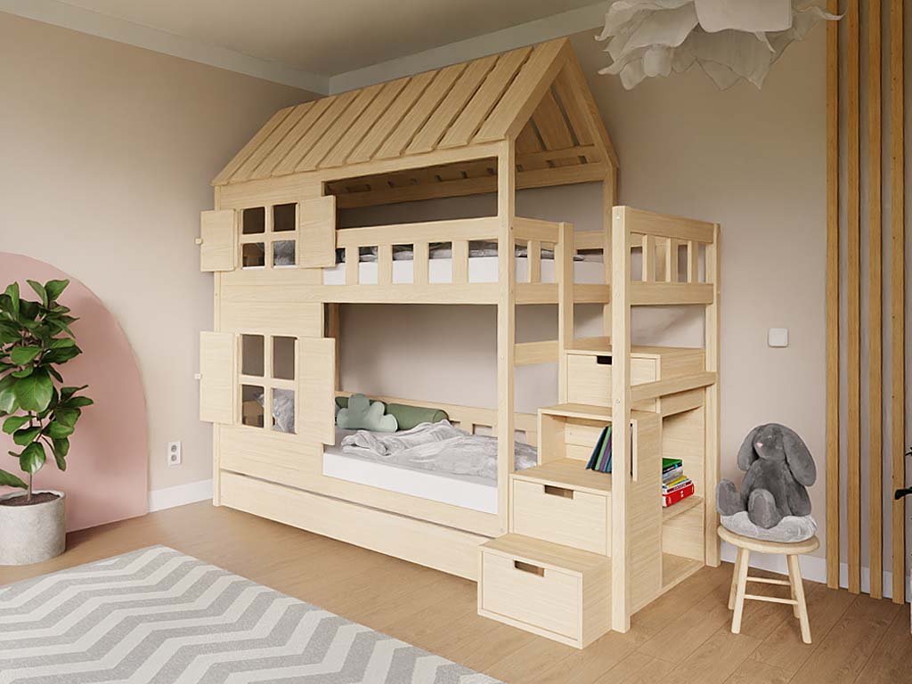 COTTAGE Emeletes Ágy Házikóágy - választható szín