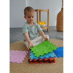 Ortek Dinoszauruszok Puzzle 10 elemből álló masszázs szőnyeg + 6 Háromszögű puzzle elem