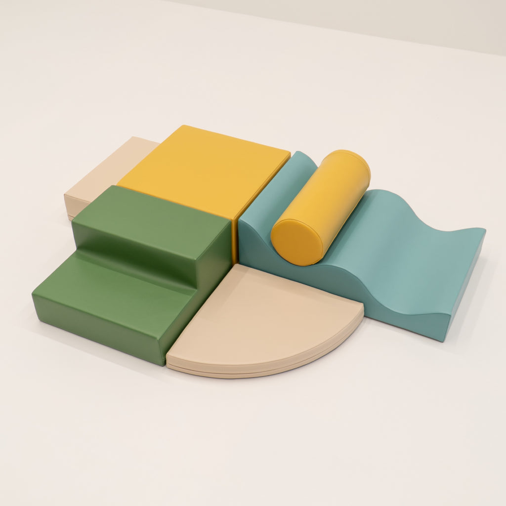 Soft Play 6 Foam Block Set - Pastel Turquoise Explorer