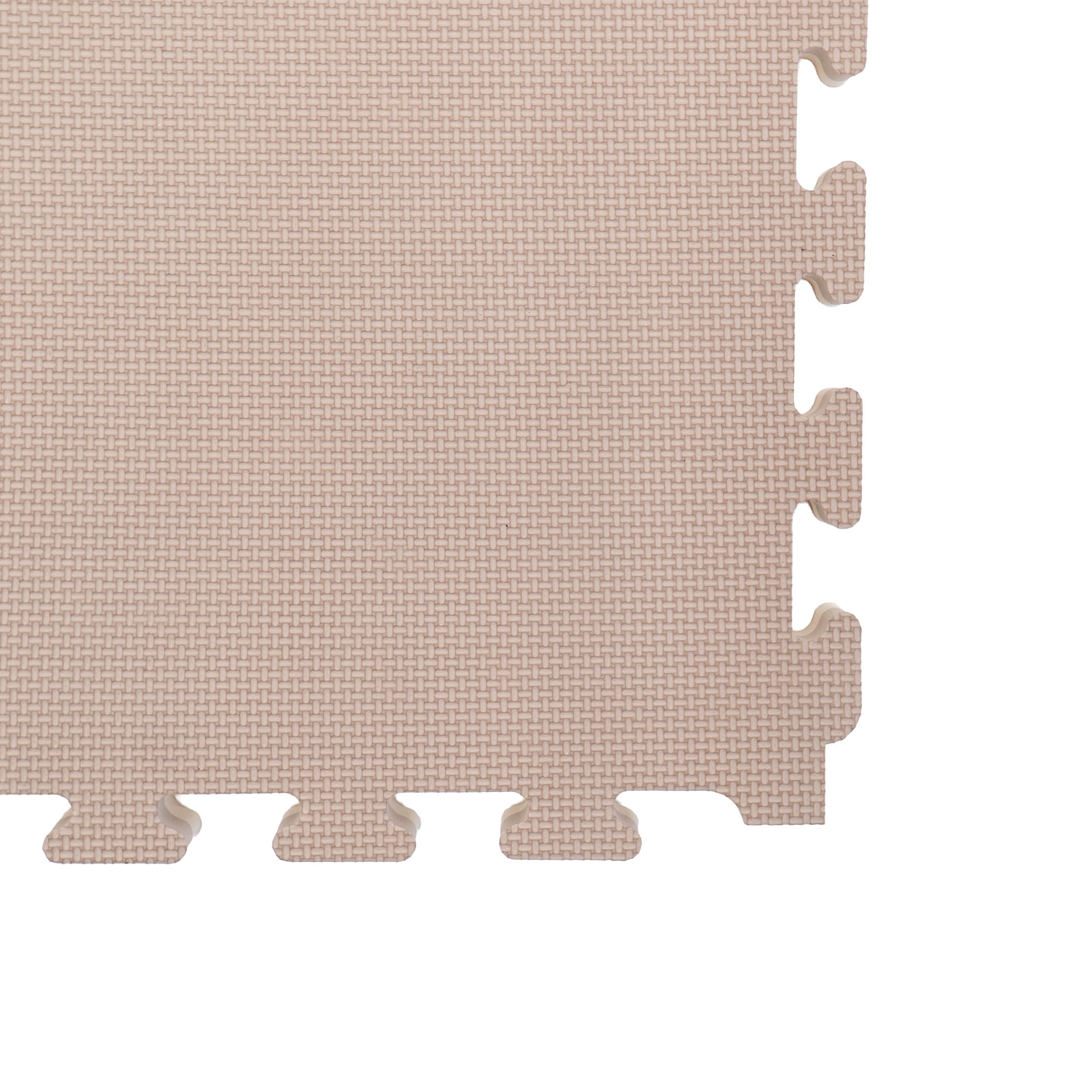 Large Foam Puzzle Mats - Beige / Dark Beige