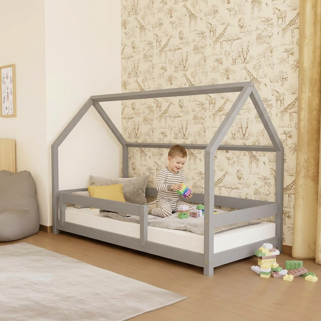 Házikóágy leesésgátlóval LUCKY - választható szín és méret