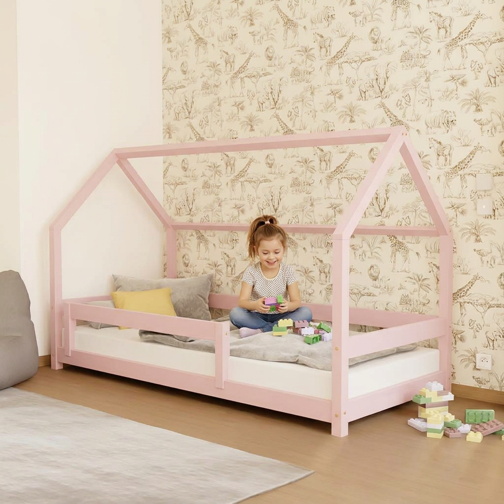 Házikóágy leesésgátlóval LUCKY - választható szín és méret