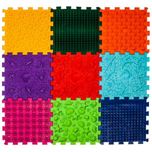 Ortek Dinoszauruszok Puzzle 9 elemből álló masszázs szőnyeg