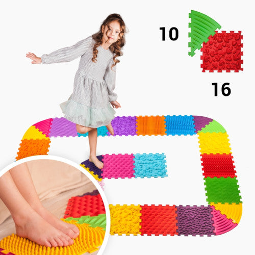 Szenzoros szőnyeg Ortek Puzzle 16 elem + 10 háromszög