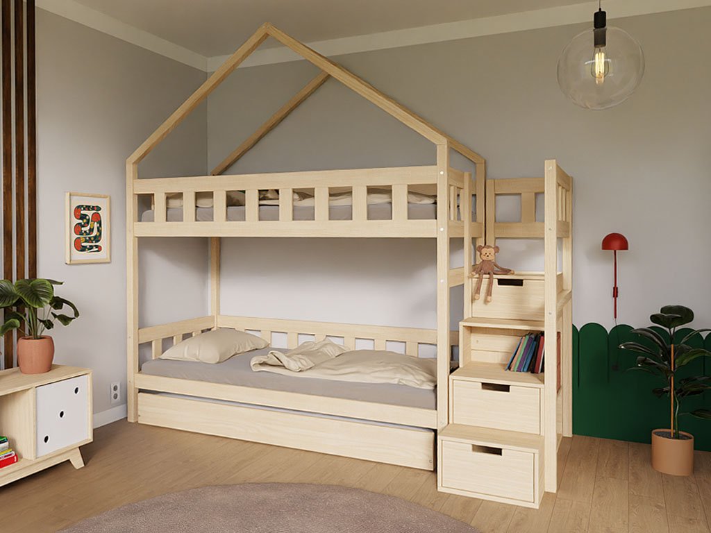 PLOTTY Emeletes Ágy Házikóágy 90x200cm - választható szín