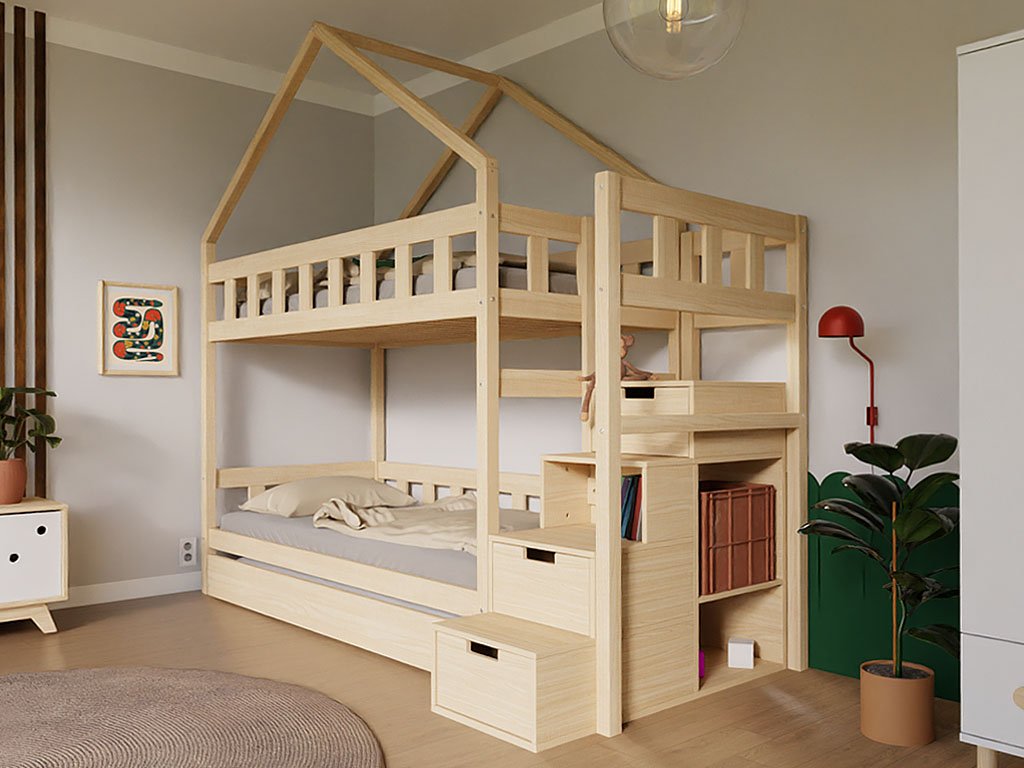 PLOTTY Emeletes Ágy Házikóágy 90x200cm - választható szín