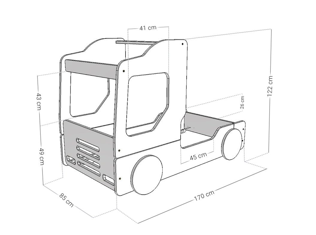 TRUCKY Kamionos Ágy - választható szín és méret