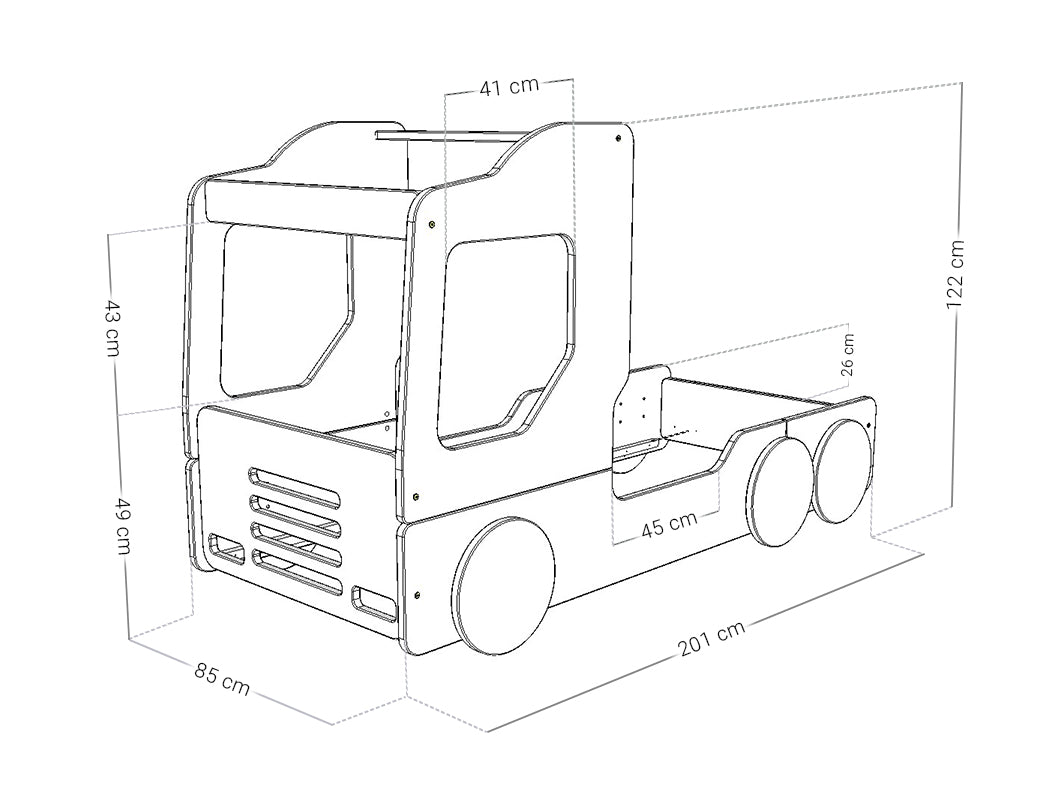 TRUCKY Kamionos Ágy - választható szín és méret